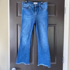 Free People Blue Jeans Flare Cropped 61502-16515125 Raw Hem Women's 28